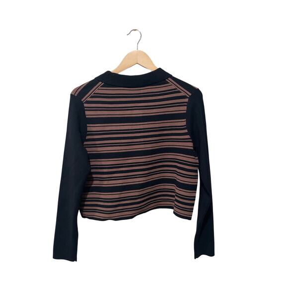 Toccin NY Addy Striped Collared Cardigan Size Large - Picture 7 of 8